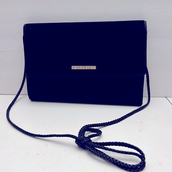 Magid Vintage Velvet and Rhinestone Clutch Purse Evening Bag - Picture 1 of 6